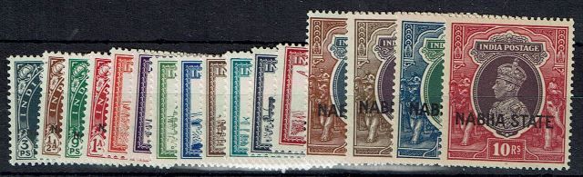 Image of Indian Convention States ~ Nabha SG 77/92 LMM British Commonwealth Stamp